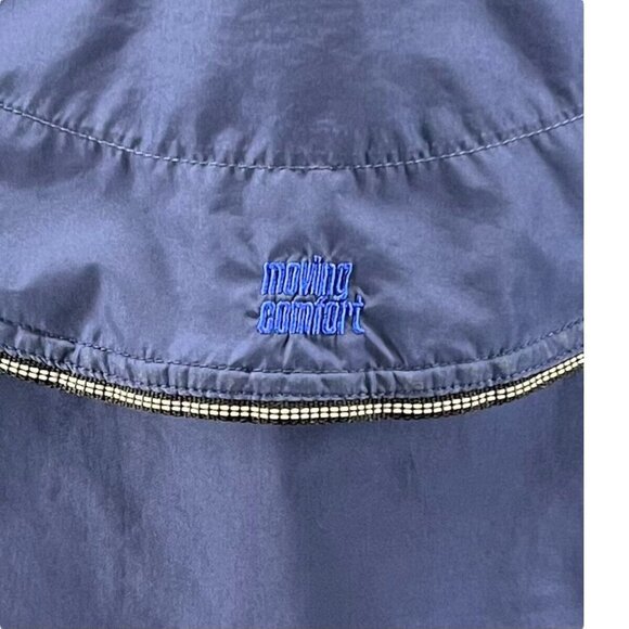 Vintage Womens XL Windbreaker Jacket Hi Lo Blue Multi Hide a Hood Moving Comfort - Picture 9 of 10